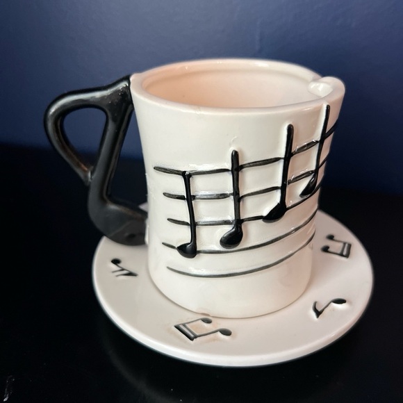 Vintage Music Note Mug and Saucer - Picture 2 of 9